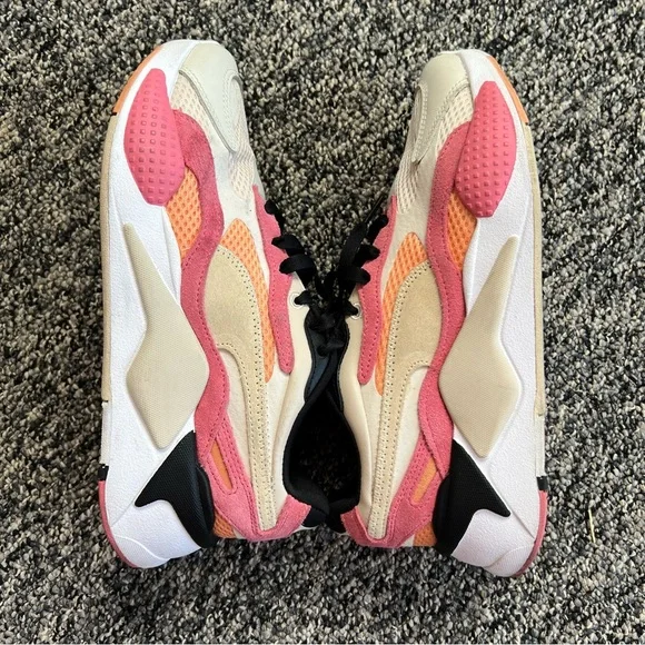 Puma RS-X3 Mesh Pop Sneakers in Pink & Cream - Picture 8 of 11